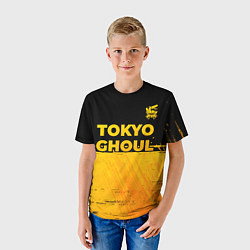 Футболка детская Tokyo Ghoul - gold gradient: символ сверху, цвет: 3D-принт — фото 2