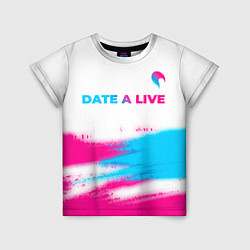 Детская футболка Date A Live neon gradient style: символ сверху