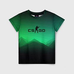 Футболка детская CS GO green black background, цвет: 3D-принт