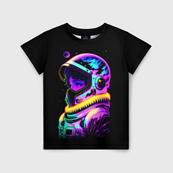 Футболка детская Девчонка-космонавт - неоновое свечение, цвет: 3D-принт