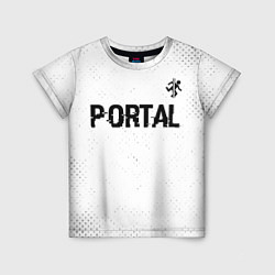 Футболка детская Portal glitch на светлом фоне: символ сверху, цвет: 3D-принт