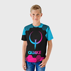 Футболка детская Quake - neon gradient, цвет: 3D-принт — фото 2