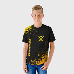 Футболка детская CreepyPasta - gold gradient: надпись, символ, цвет: 3D-принт — фото 2