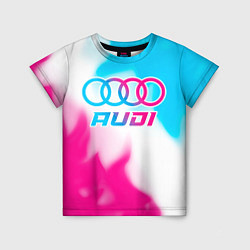 Футболка детская Audi neon gradient style, цвет: 3D-принт