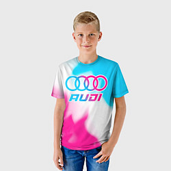 Футболка детская Audi neon gradient style, цвет: 3D-принт — фото 2