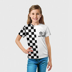 Футболка детская Астро шахматка, цвет: 3D-принт — фото 2