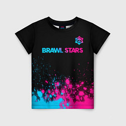 Футболка детская Brawl Stars - neon gradient: символ сверху, цвет: 3D-принт