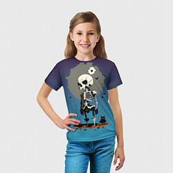 Футболка детская Funny skeleton - neural network - halloween, цвет: 3D-принт — фото 2
