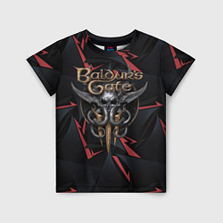 Футболка детская Baldurs Gate 3 logo dark red, цвет: 3D-принт