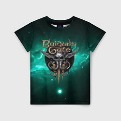 Футболка детская Baldurs Gate 3 logo green, цвет: 3D-принт