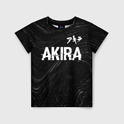 Футболка детская Akira glitch на темном фоне: символ сверху, цвет: 3D-принт