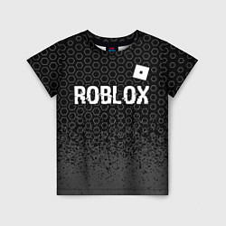 Футболка детская Roblox glitch на темном фоне: символ сверху, цвет: 3D-принт