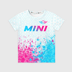 Футболка детская Mini neon gradient style: символ сверху, цвет: 3D-принт