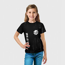 Футболка детская Gears of War glitch на темном фоне: надпись, симво, цвет: 3D-принт — фото 2