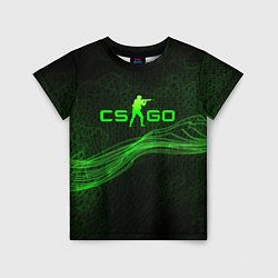 Футболка детская CSGO green abstract, цвет: 3D-принт