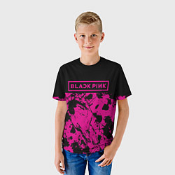 Футболка детская Black pink - emblem - pattern - music, цвет: 3D-принт — фото 2