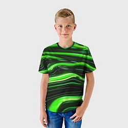 Футболка детская Зеленые объемные элементы, цвет: 3D-принт — фото 2