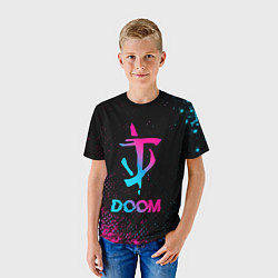 Футболка детская Doom - neon gradient, цвет: 3D-принт — фото 2