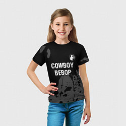 Футболка детская Cowboy Bebop glitch на темном фоне: символ сверху, цвет: 3D-принт — фото 2