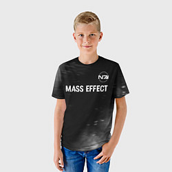 Футболка детская Mass Effect glitch на темном фоне: символ сверху, цвет: 3D-принт — фото 2
