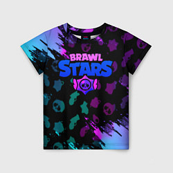 Футболка детская Brawl stars neon logo, цвет: 3D-принт