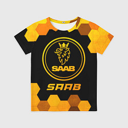 Футболка детская Saab - gold gradient, цвет: 3D-принт