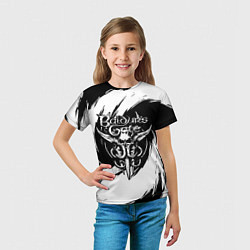 Футболка детская Baldurs gate 3 - белые завихрения, цвет: 3D-принт — фото 2