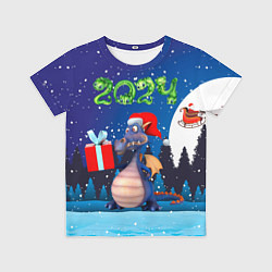 Футболка детская Cиний дракон, цвет: 3D-принт