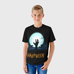 Футболка детская Кладбище на хэллоуин, цвет: 3D-принт — фото 2
