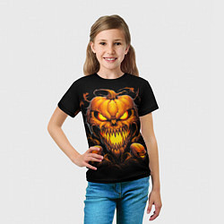 Футболка детская Evil pumpkin, цвет: 3D-принт — фото 2