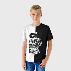 Футболка детская Kudo черно-белое, цвет: 3D-принт — фото 2