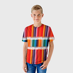 Футболка детская Заточенные цветные карандаши, цвет: 3D-принт — фото 2