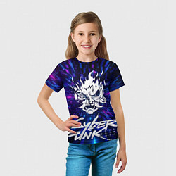 Футболка детская Cyberpunk 2077: samurai blue, цвет: 3D-принт — фото 2