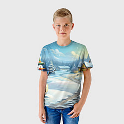 Футболка детская Зима новый год, цвет: 3D-принт — фото 2