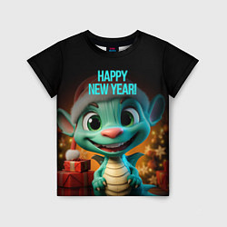 Футболка детская Happy new year green dragon, цвет: 3D-принт