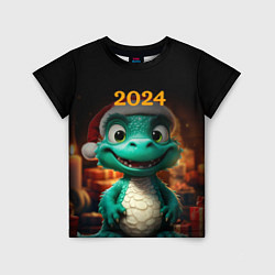 Футболка детская Зеленый дракон 2024, цвет: 3D-принт