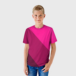 Футболка детская Широкие розовые полосы, цвет: 3D-принт — фото 2