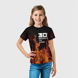 Футболка детская Thirty Seconds to Mars fire, цвет: 3D-принт — фото 2