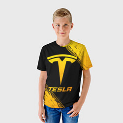 Футболка детская Tesla - gold gradient, цвет: 3D-принт — фото 2