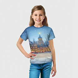 Футболка детская Новогодняя площадь, цвет: 3D-принт — фото 2