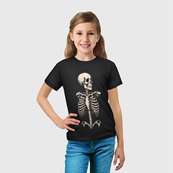 Футболка детская Скелет улыбается, цвет: 3D-принт — фото 2