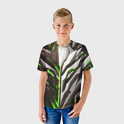 Футболка детская Броня адская и райская зелёная, цвет: 3D-принт — фото 2