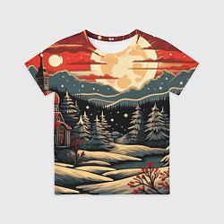 Футболка детская Зимнее настроение новогодний рисунок, цвет: 3D-принт