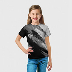 Футболка детская Герб РФ - серый монохромный, цвет: 3D-принт — фото 2