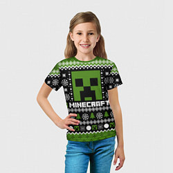 Футболка детская Minecraft christmas sweater, цвет: 3D-принт — фото 2