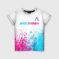 Футболка детская Apex Legends neon gradient style посередине, цвет: 3D-принт