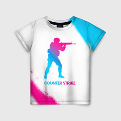 Футболка детская Counter Strike neon gradient style, цвет: 3D-принт