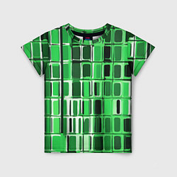 Футболка детская Зелёные прямоугольники, цвет: 3D-принт