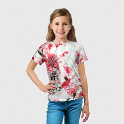 Футболка детская Японский стиль иероглифы, цвет: 3D-принт — фото 2