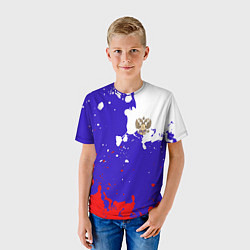 Футболка детская Российский герб на триколоре, цвет: 3D-принт — фото 2